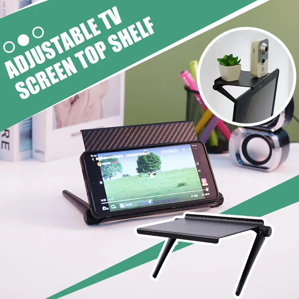 TV Computer Screen Top Shelf Organizer Bracket Stand Adjustable Monitor Top Shelf Set-top Box Holder Home Storage Supplies 