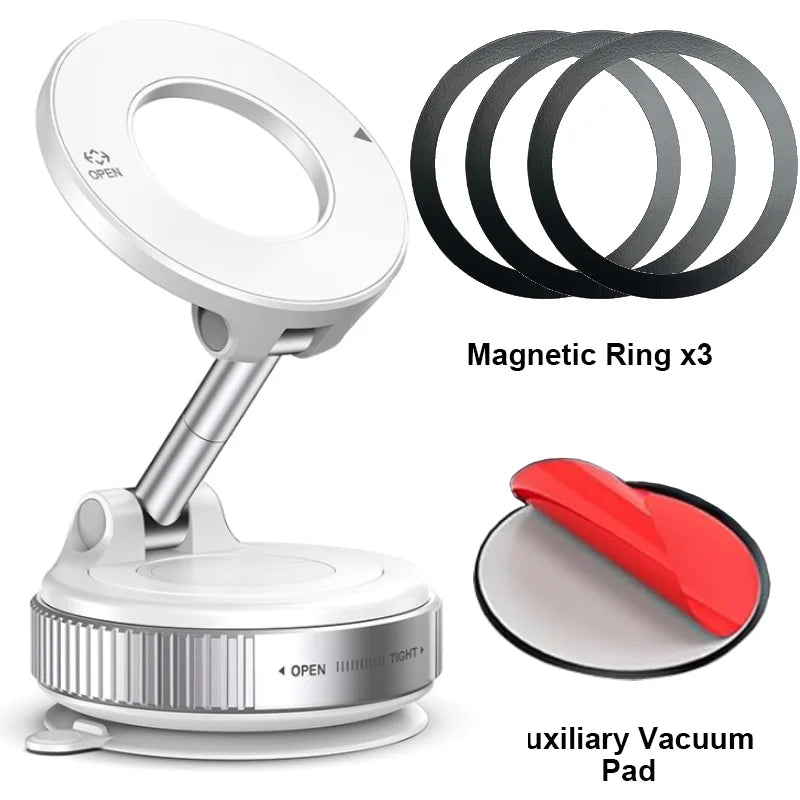 360° Magnetic Car Phone Holder with Vacuum Suction Cup