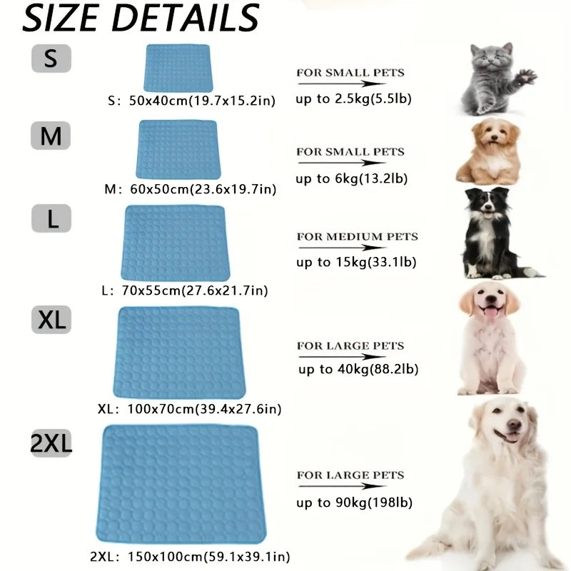 Self Cooling Dog Mat Washable Pet Cooling Pad for Summer Comfort