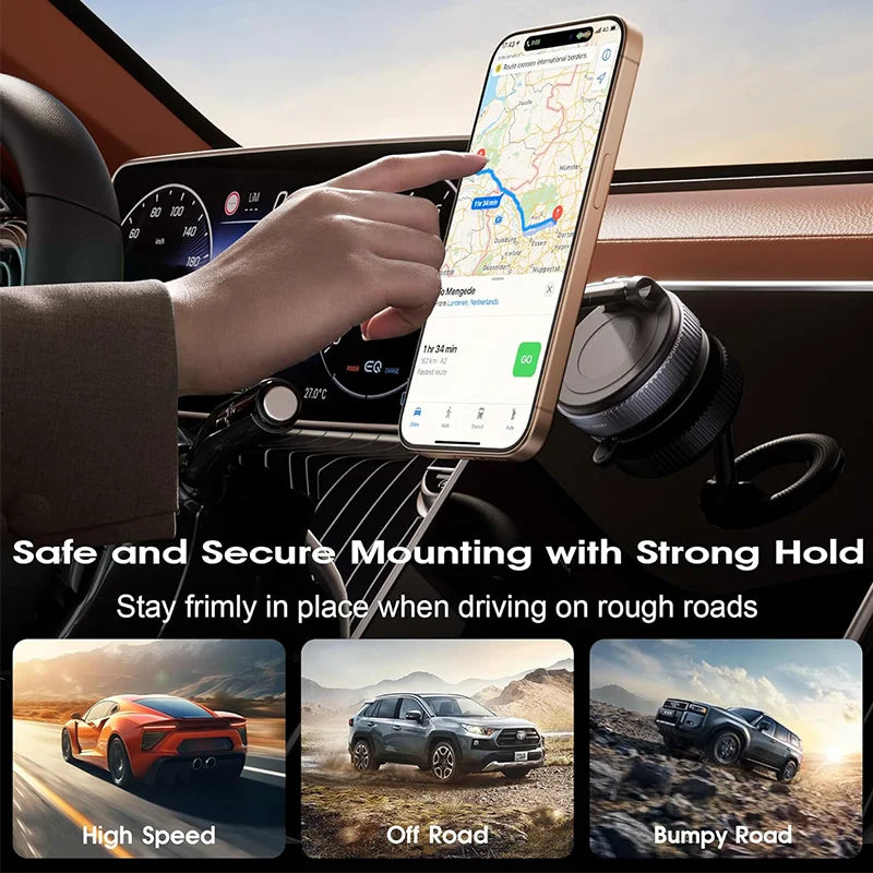 360° Magnetic Car Phone Holder with Vacuum Suction Cup