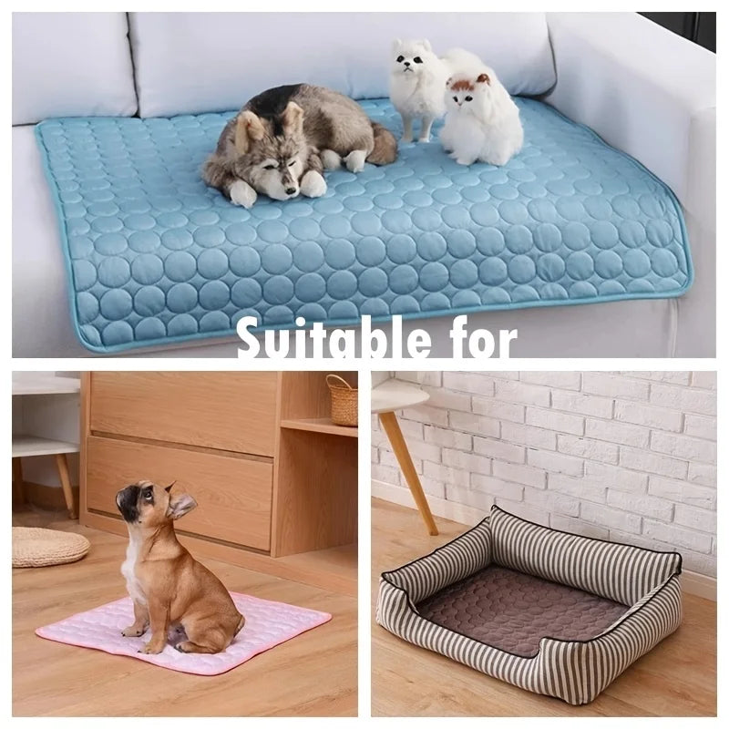 Self Cooling Dog Mat Washable Pet Cooling Pad for Summer Comfort