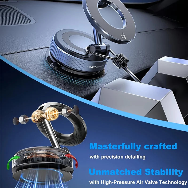 360° Magnetic Car Phone Holder with Vacuum Suction Cup