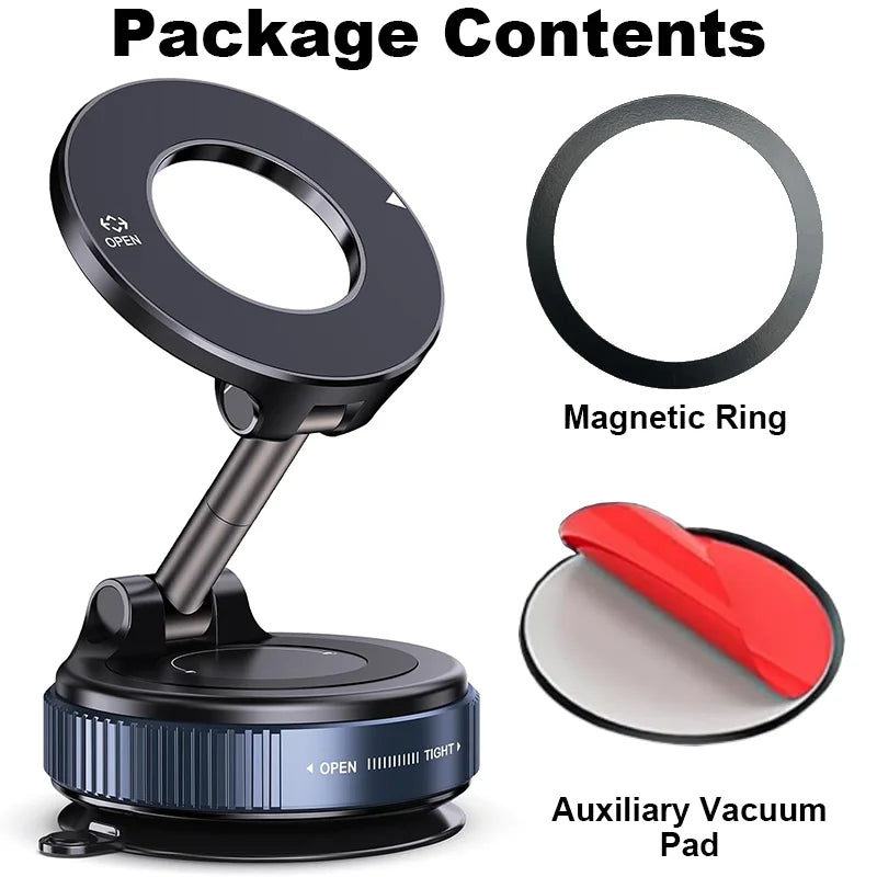 360° Magnetic Car Phone Holder with Vacuum Suction Cup