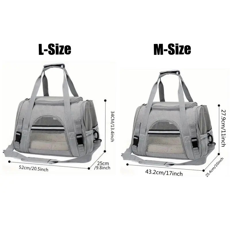 Large Cat & Small Dog Carrier Bag, Soft-Sided Oxford Travel Carrier