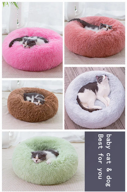 Donut Mand Dog Accessories for Large Dogs Cat's House Plush Pet Bed for Dog XXL Round Mat For Small Medium Animal Calming 100CM