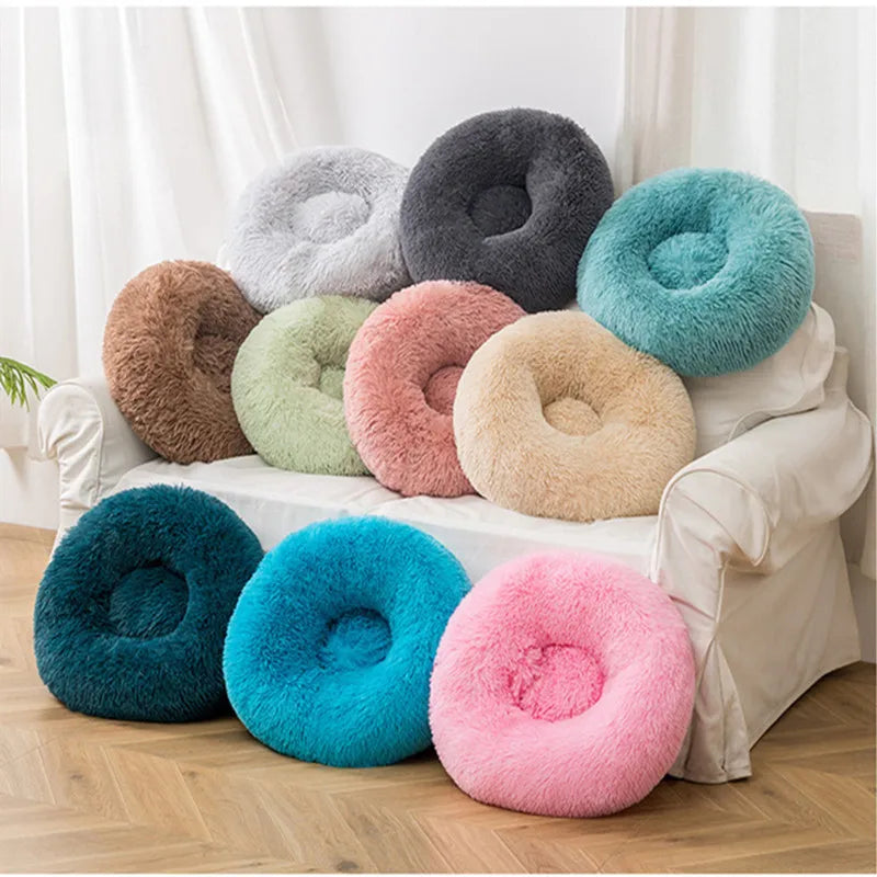 Calming Donut Pet Bed for Dogs & Cats