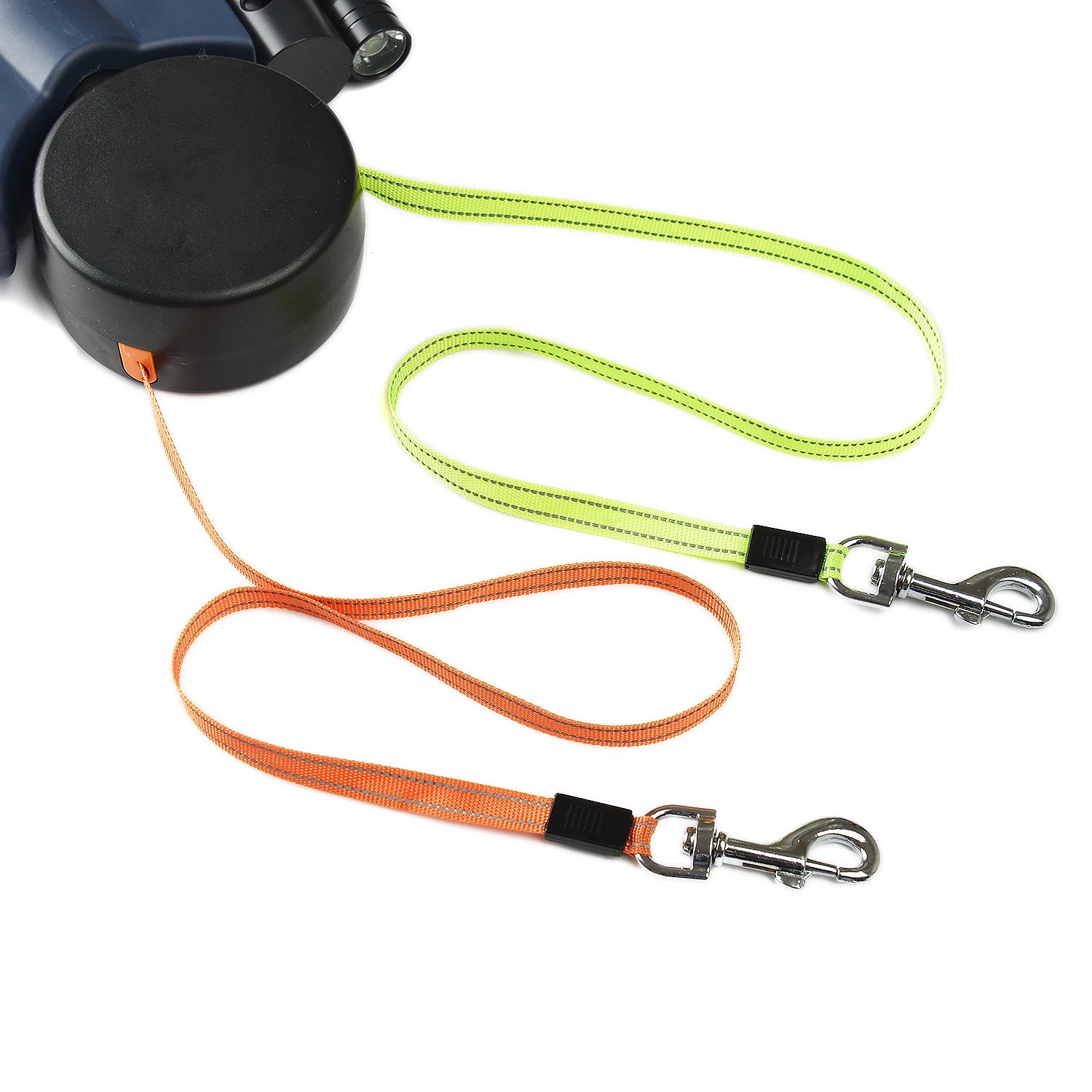 3m Retractable Double Dog Leash with Reflective Straps