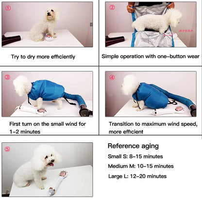 Portable Pet Drying Bag Folding Dog Hair Dryer Box