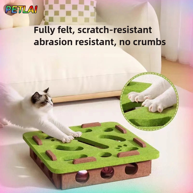 Interactive Felt Cat Toy Plush Ball for Indoor Cats Kittens Playtime