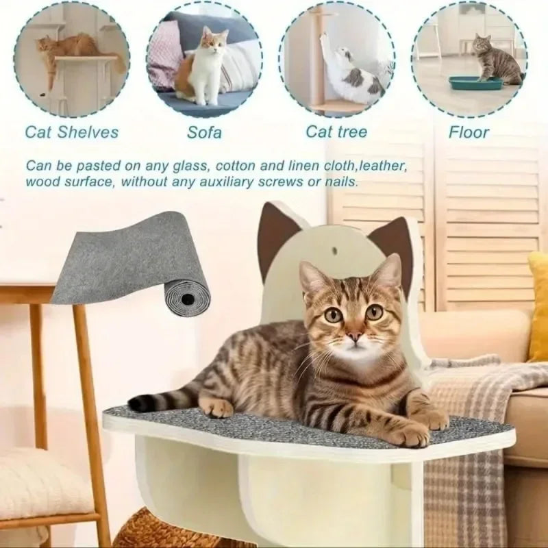 Self Adhesive Cat Scratching Mat Carpet Furniture Protector for Cat Trees