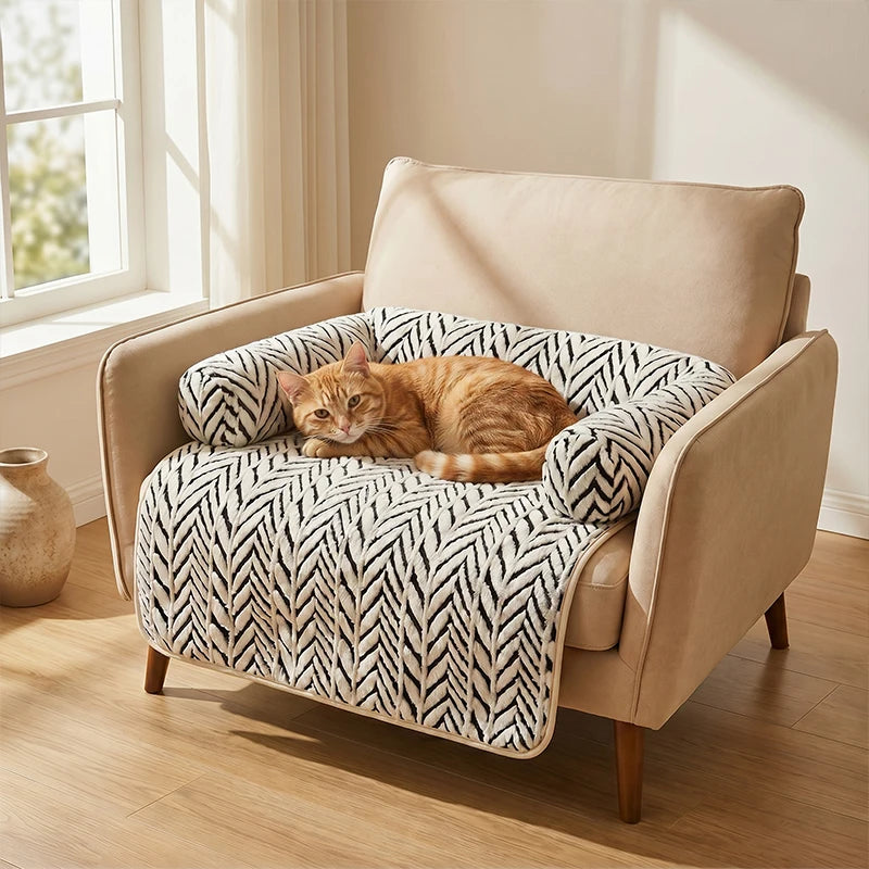 Zebra Plush Cat & Dog Bed Mat