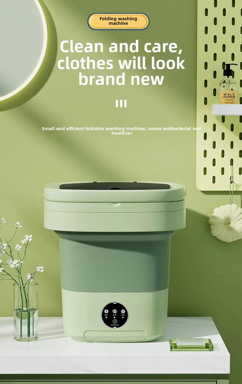 Portable Folding Washing Machine Home Use Integrated 11L Large Capacity Bras Pants Stockings Mini Washing Machine
