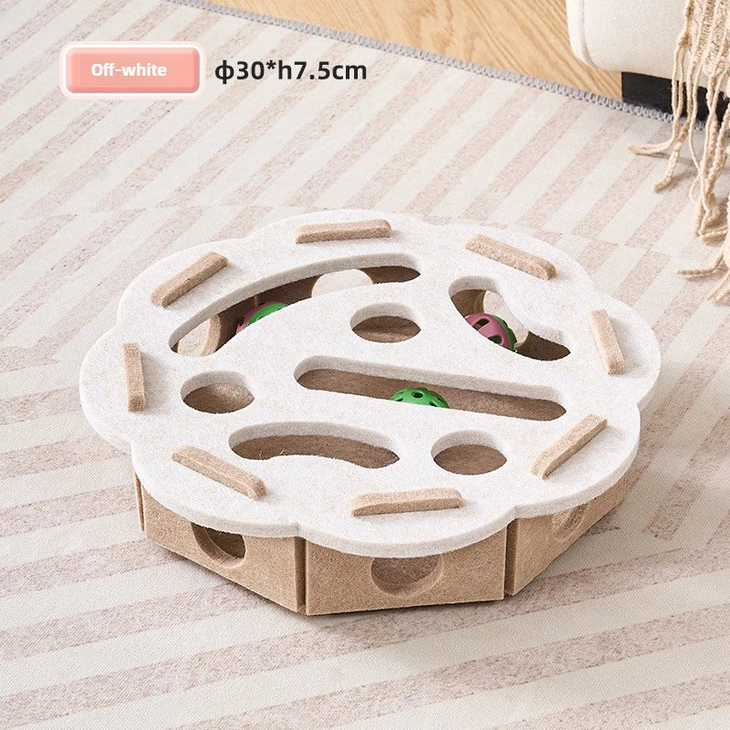 Interactive Felt Cat Toy Plush Ball for Indoor Cats Kittens Playtime