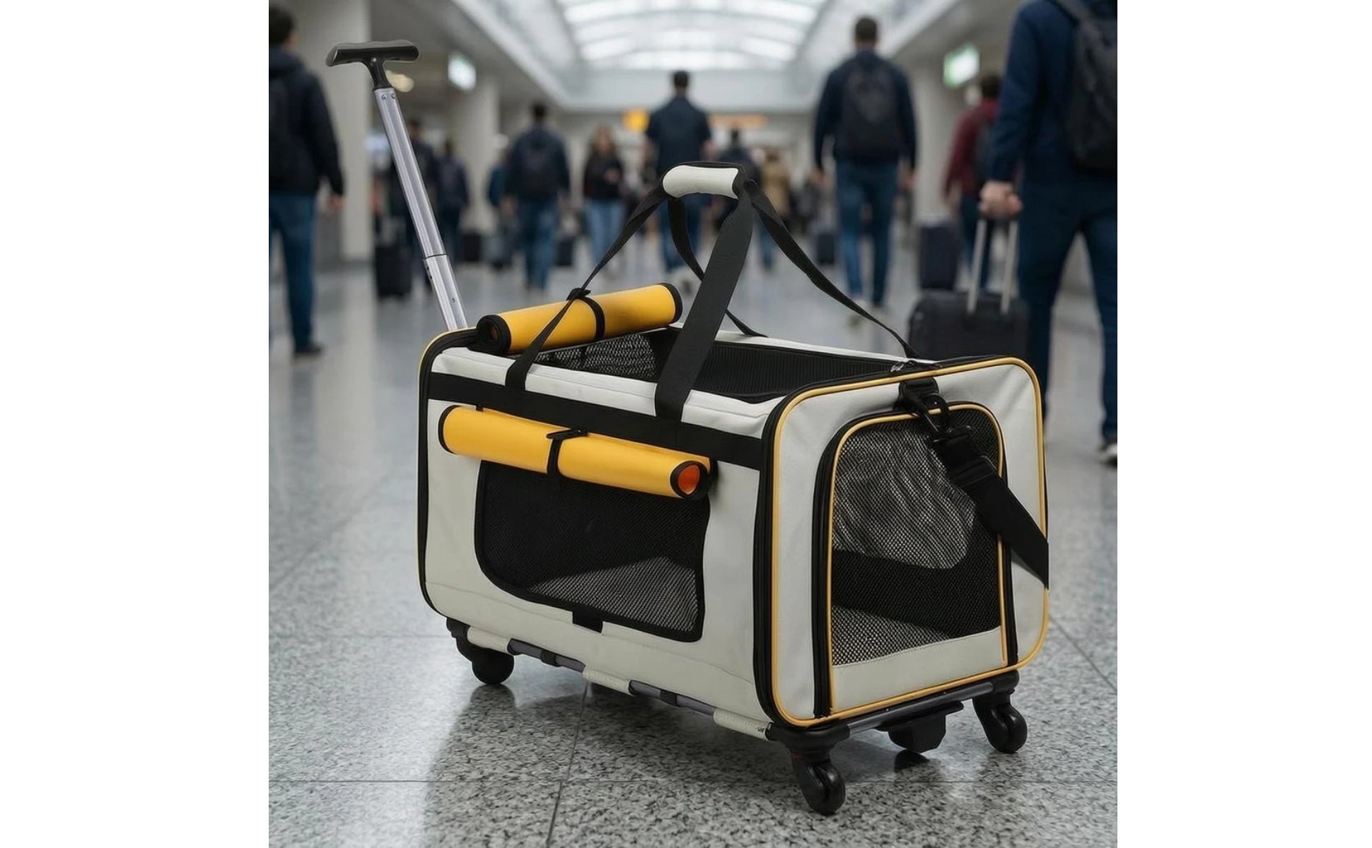 Collapsible Pet Trolley Carrier with Wheels