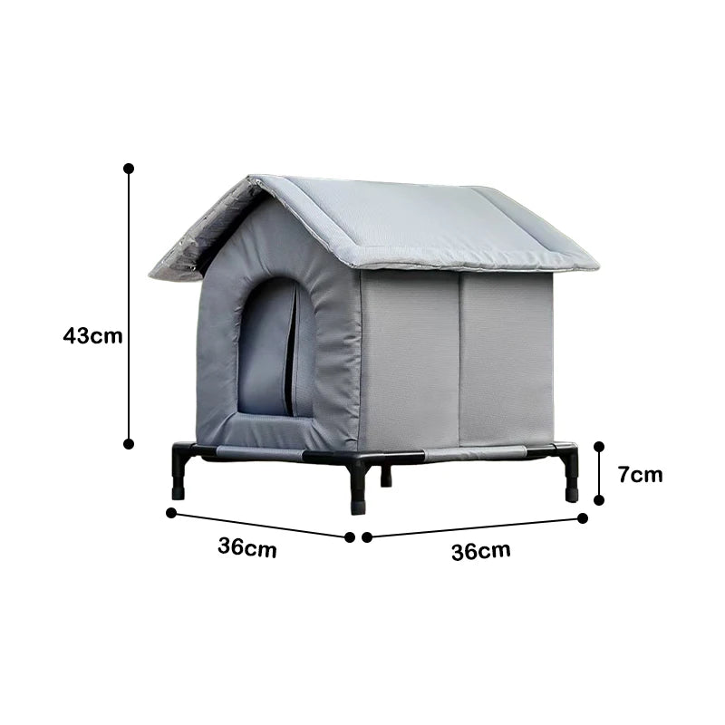 Waterproof Outdoor Cat House Weatherproof Shelter for Stray Cats Year-Round Protection