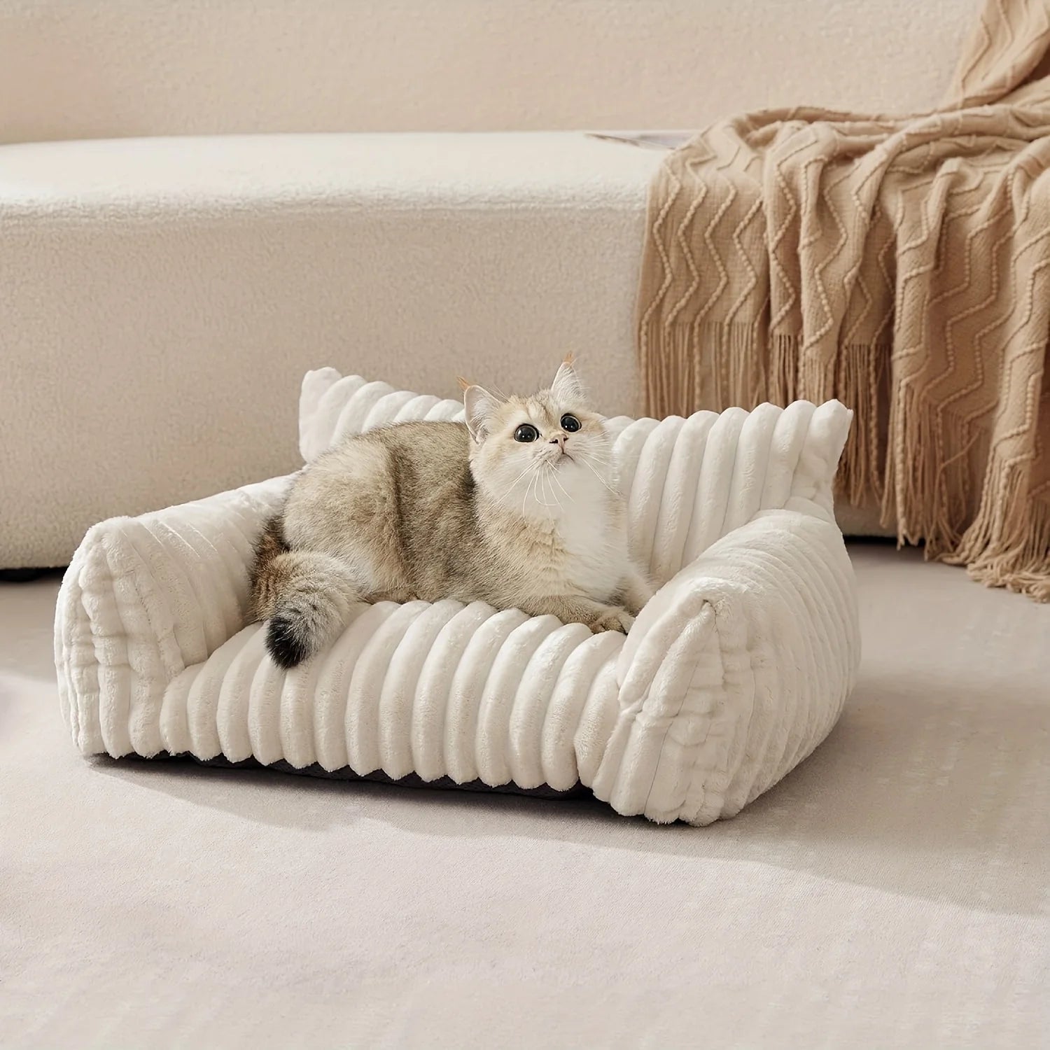 Soft Plush Cat Sofa Bed