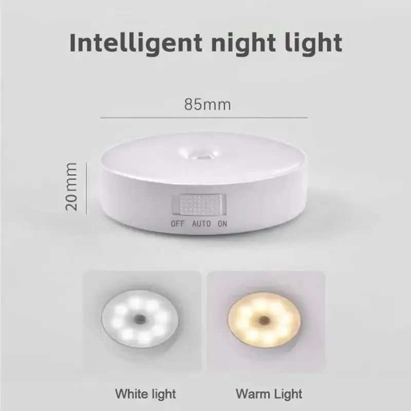 LED Smart Human Body Wireless Magentic Suction Sensor Night Lights Emergency Automatic Lighting USB Charging LED Cabinet Lights