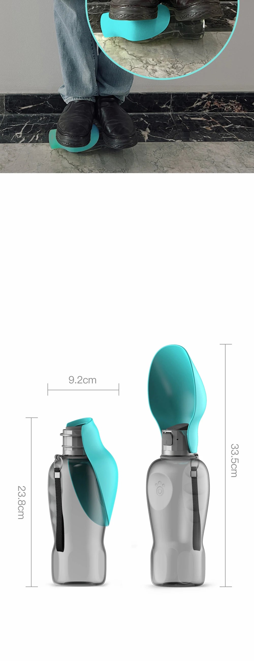 800ml Portable Dog Water Bottle For Big Dogs Pet