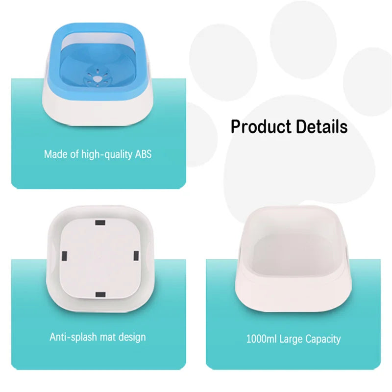 Anti-splash Water Bowl For Dogs 1L Large Capacity Drinker Drinking Bowls Dog