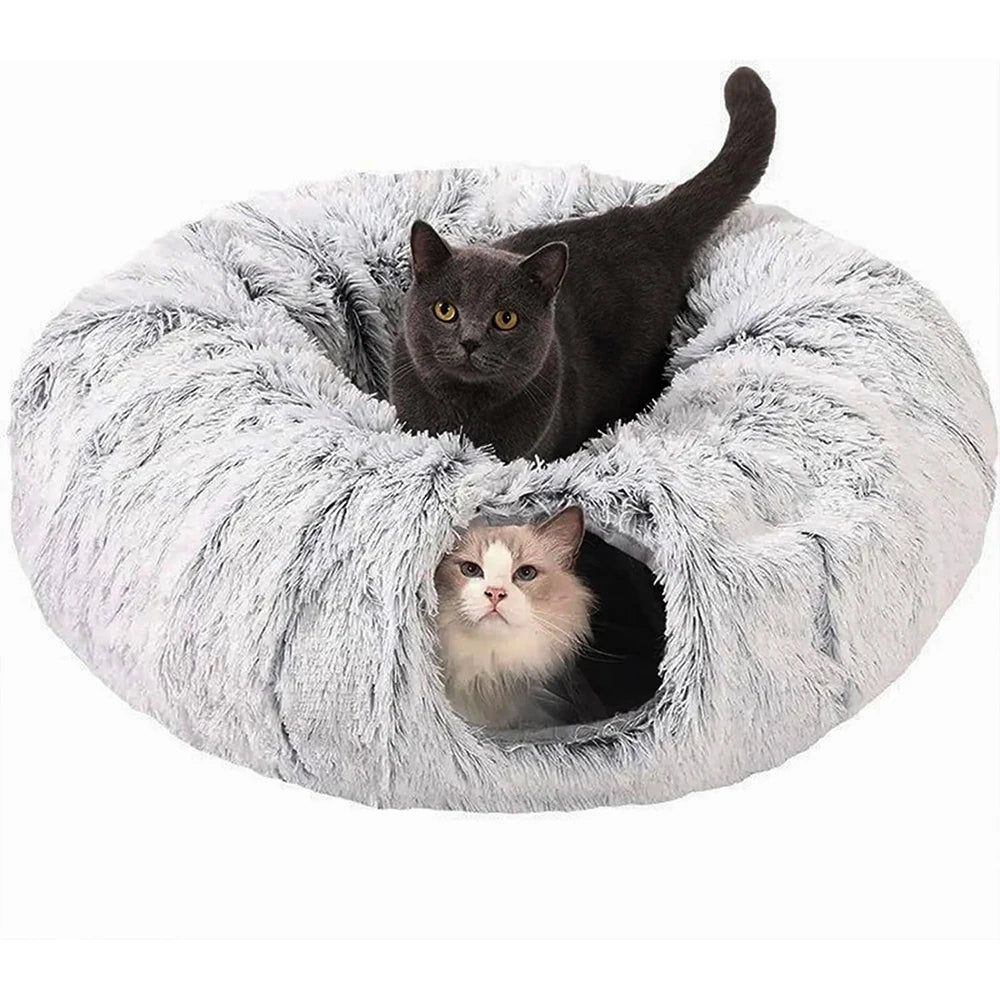 Plush Cat Bed Removable Washable Cover Cozy Cushion for Indoor Cats