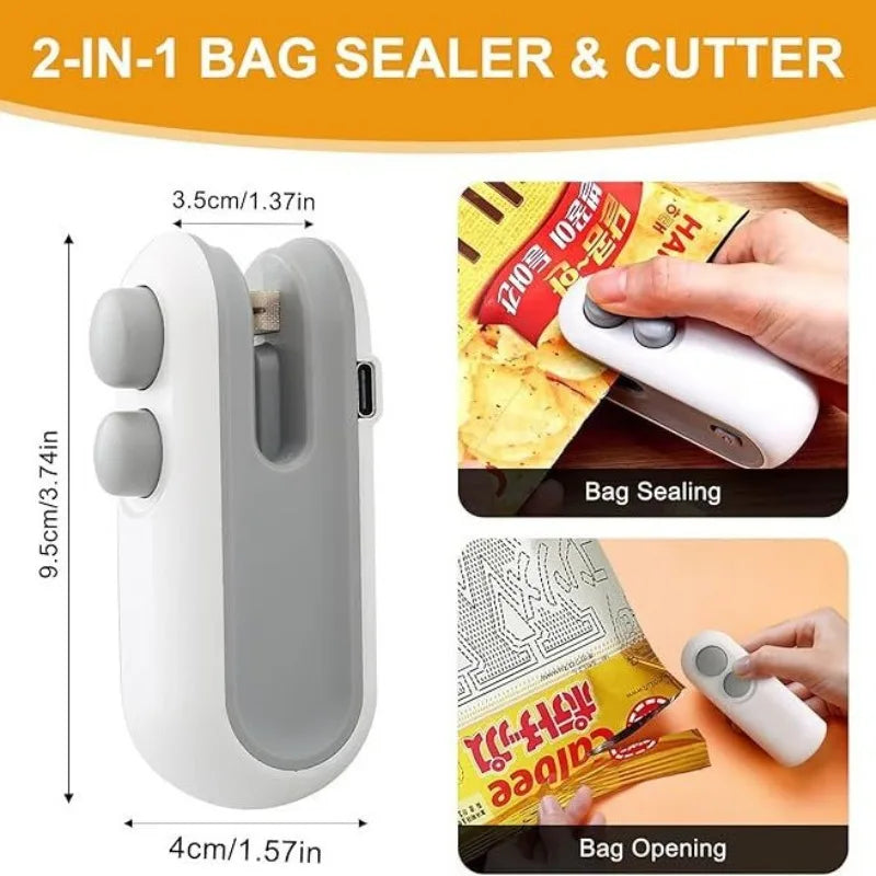 Mini Heat Bag Sealing Machine Multifunction Bag Clip Sealer