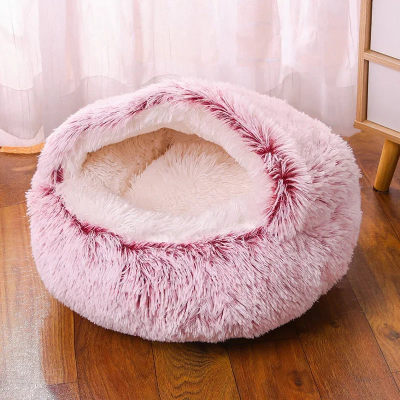 Cat Bed Cave for Indoor Donut Self Warming Small Dog Bed Anti-anxiety for Winter