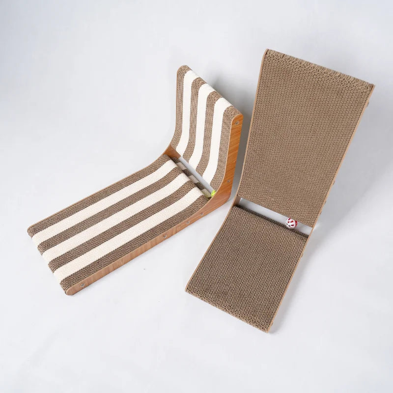 Double-Layer Wooden Cat Scratcher