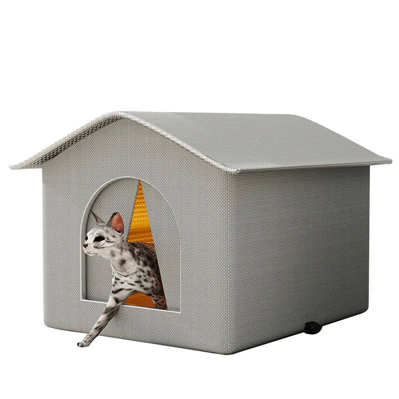 Waterproof Outdoor Cat House Warm Foldable Pet Shelter for Winter Cats