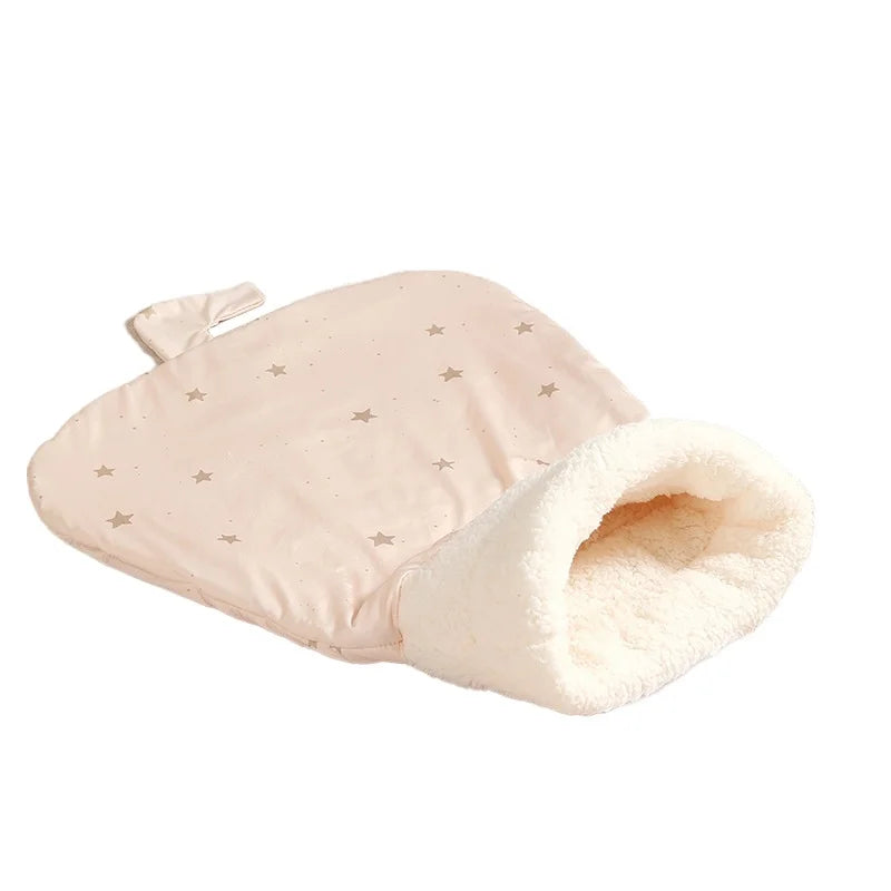 Plush Cat Sleeping Bag Warm Pet Bed Pocket Nest for Cats