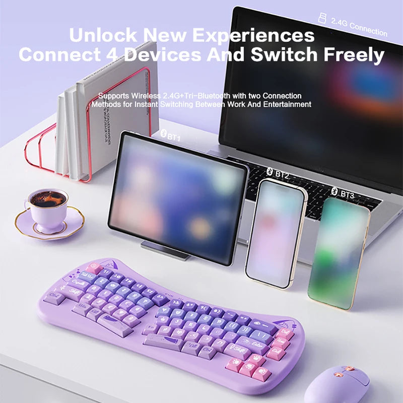 BOW Bluetooth USB Wireless Split Keyboard