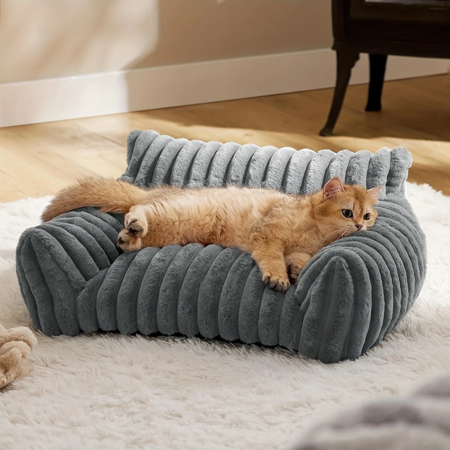 Soft Plush Cat Sofa Bed