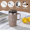 Insulated Coffee Cup 304 Stainless Steel Tea Cup With Tea Strainer Lid Straw