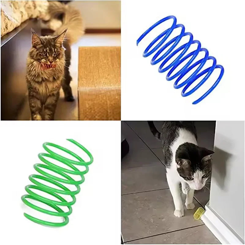 Colorful Plastic Spring Cat Toy