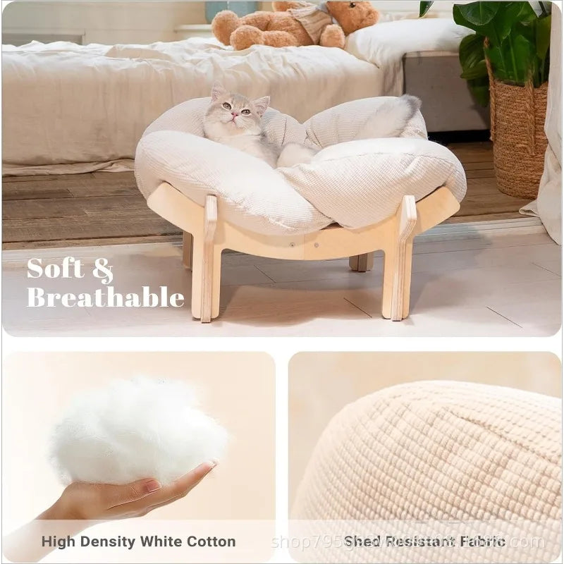 Elevated Solid Wood Pet Sofa