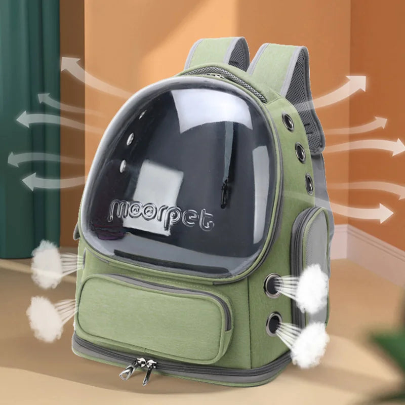 Breathable Pet Carrier Backpack Travel Bag for Cats and Small Dogs