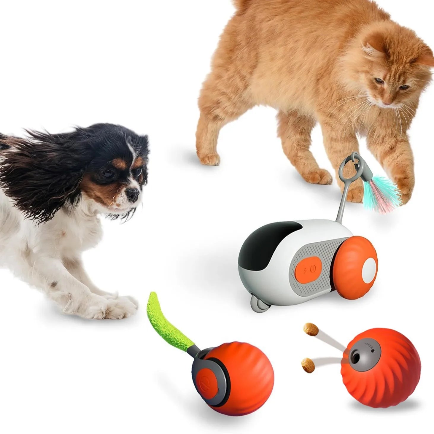 Remote Control Racing Car Cat Toy with Feather Teaser