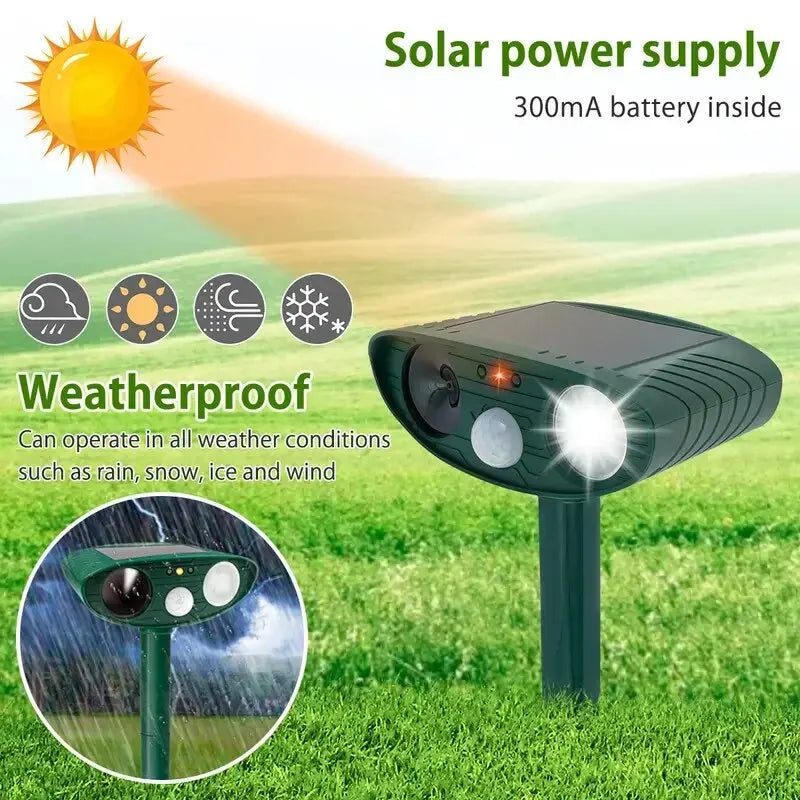 Solar Ultrasonic Animal Repeller for Cats & Dogs
