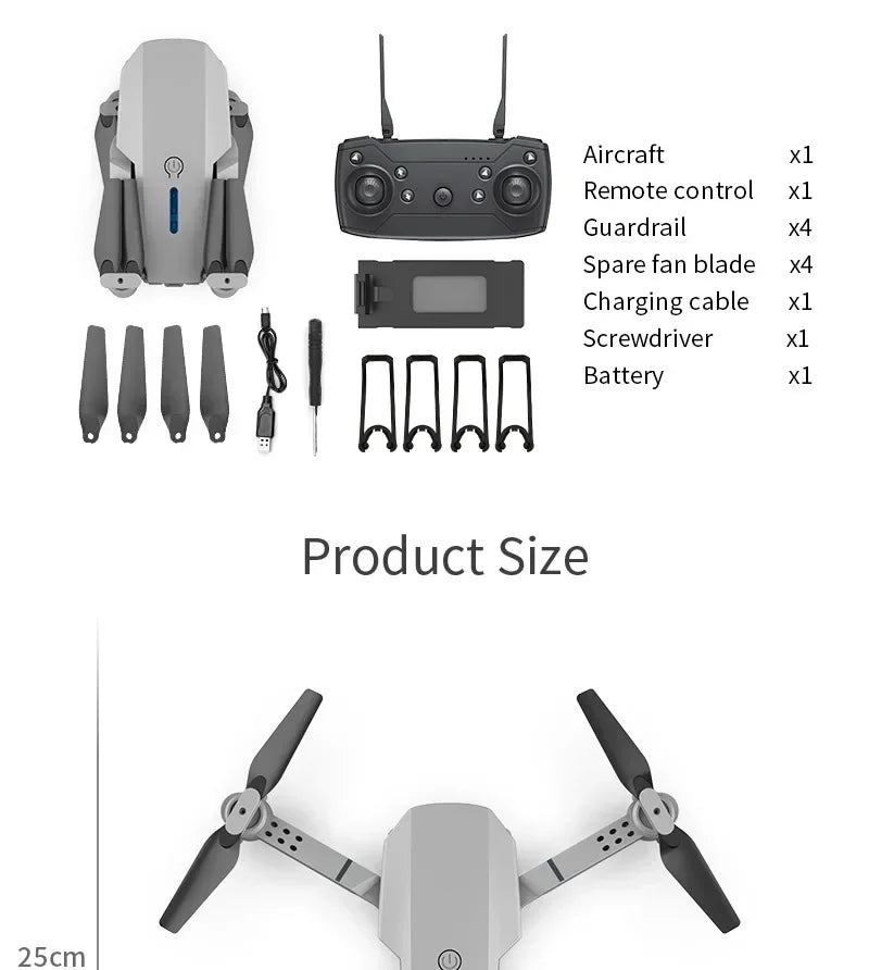 E88 Pro WIFI FPV Drone Wide Angle HD 4K/1080P Camera