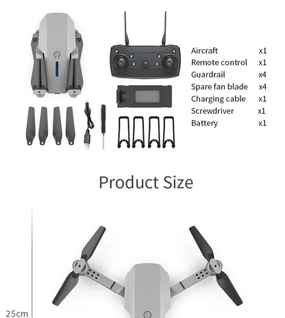 2025 New E88 Pro WIFI FPV Drone Wide Angle HD 4K/1080P Camera  Height Hold Foldable Quadcopter RC Helicopter Toy Gift