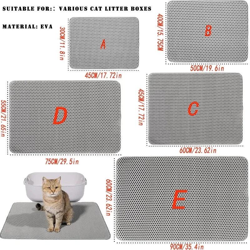Waterproof Cat Litter Mat EVA Trapping Pad for Clean Floors Cats