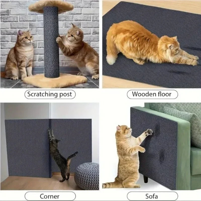 Self Adhesive Cat Scratching Mat Carpet Furniture Protector for Cat Trees