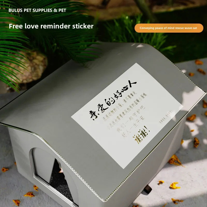 Waterproof Outdoor Cat House Warm Foldable Pet Shelter for Winter Cats