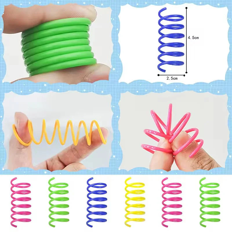 Colorful Plastic Spring Cat Toy