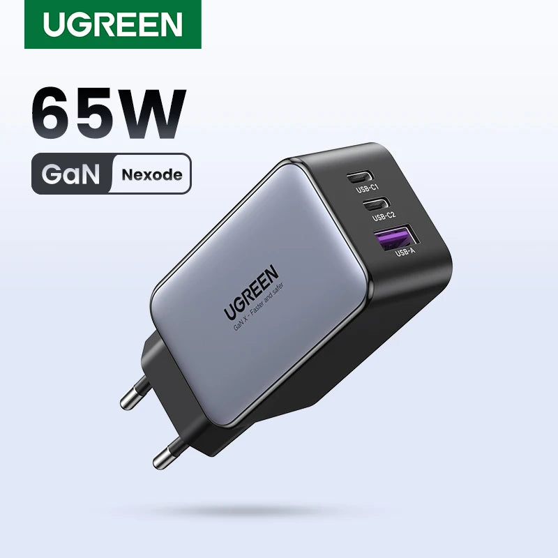 65W GaN Charger Quick Charge 4.0 3.0 USB C Charger for iPhone