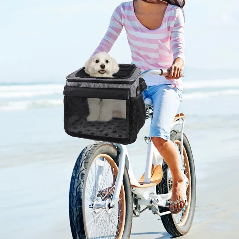 Expandable Dog & Cat Bike Basket Carrier