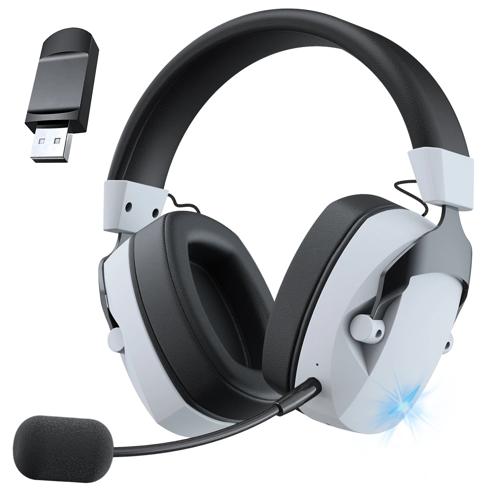 Wireless Gaming Headset with Detachable Noise Cancelling Microphone