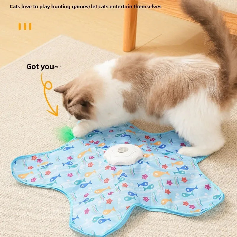 Interactive Automatic Cat Toy with Moving Feathers