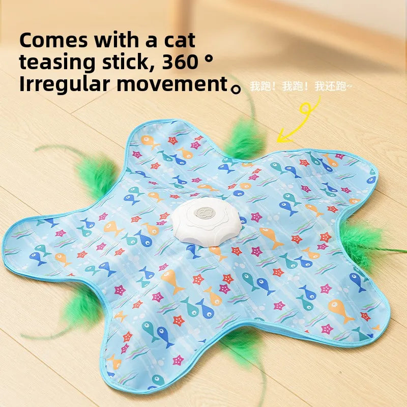 Interactive Automatic Cat Toy with Moving Feathers
