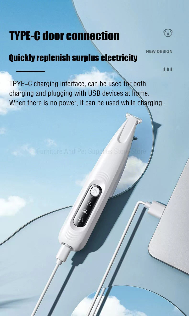 Rechargeable Dog Paw Trimmer with LED Light