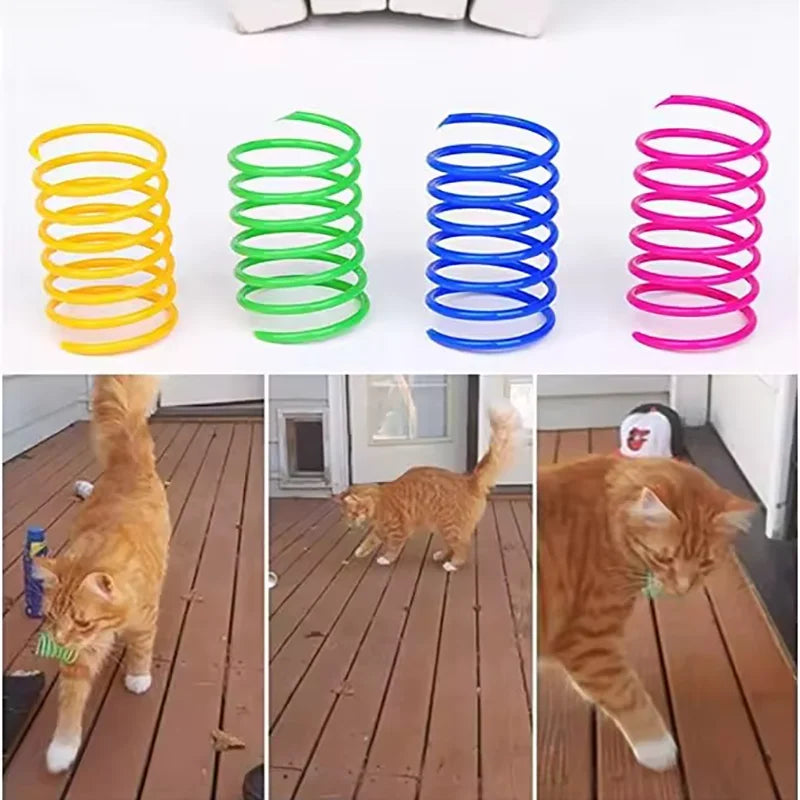 Colorful Plastic Spring Cat Toy